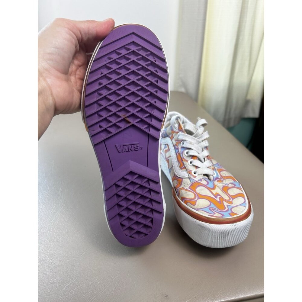 Vans Old Skool Stacked Womens Size 7.5 Uv Ink Peace Platform Orange Purple - Picture 10 of 14